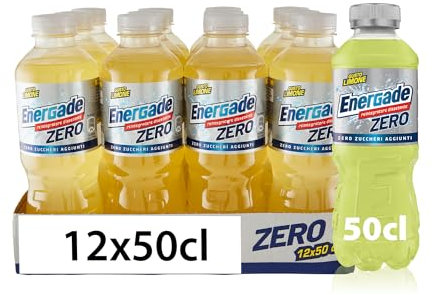Energade, Bevanda Reintegrante 12x0,5L, Gusto Limone, Zero Zuccheri Aggiunti, Con Sali Minerali, Perfetta Per L'Attività Fisica, Formato On-the-Go per Idratazione Quotidiana