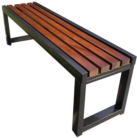 GUQASDV Bank Garten, Gartenmöbel Loungesessel, Sitzbank Garten Wetterfest, Gartenbank Holz Massiv + Aluminium for Balkon, Hinterhof(100x40x45cm)