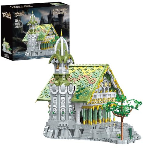 Bruchtal Wasserstein-Halle Klemmbausteine Haus Lord Rings Filme Architecture Modell Häuser Bausteine, Stadthaus Architektur Gebäude House Modular Building Set für Erwachsene (4155 Teile)