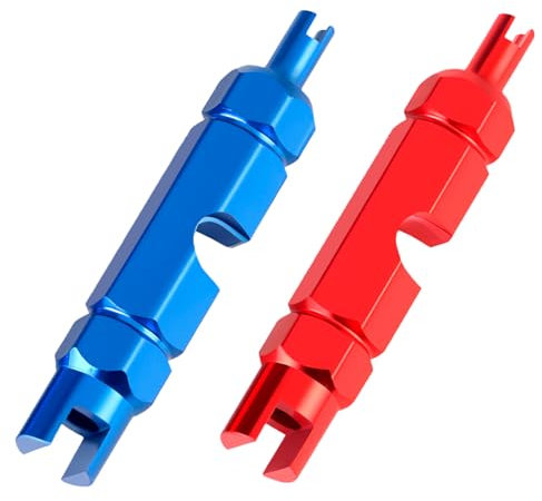 Presta Valve Core Removal Tool 2PCS,Multifunctional Tyre Valve Removal Tool, Portable,for Conventional Schrader Valves, Detachable Presta Valves Core, Tubular Tires and Presta Valve Extension Rods