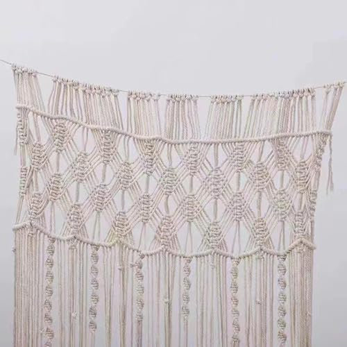 Mocrop 72×190cm Makramee Vorhang Boho Style Türvorhang Wandteppich, Reines Handstricken Boho Vorhang, Raumteiler Tür, Fadenvorhang, Für Haus, Restaurant, Hochzeit, Wohnwagen Deko