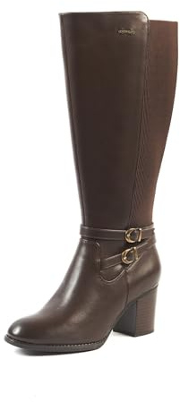 GABYLOU - Modello MARTA - Stivali alti da donna a polpaccio largo 2XL - Doppia suola rimovibile, tacco di 7,5 cm - Chiusura con zip YKK - Eleganza e comfort ideali per outfit cittadini e chic