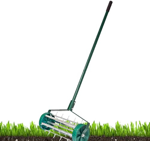 Pelouse professionnelle Grass et compresseur de sol, Roller de jardin de 24 pouces | Outil Renive pour la conception de plantation, pelouse et paysage, Roller robuste de gazon pour raies lisses et