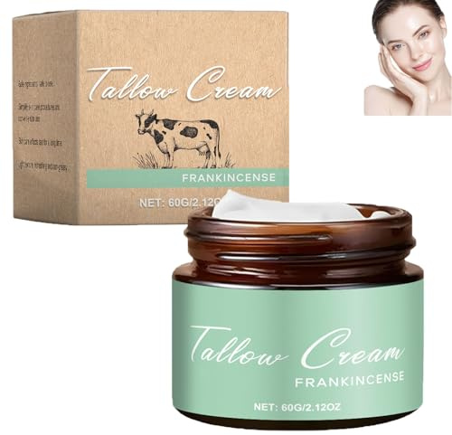 Tallow Moisturizer Cream, Deeply Nourish, Natural Anti-Aging, Lifting & Firming, Reduces Fine Lines and Wrinkles, Repair Damaged and Rough Skin, Bright Skin, Lightweight, For All Skin Types (1pcs)