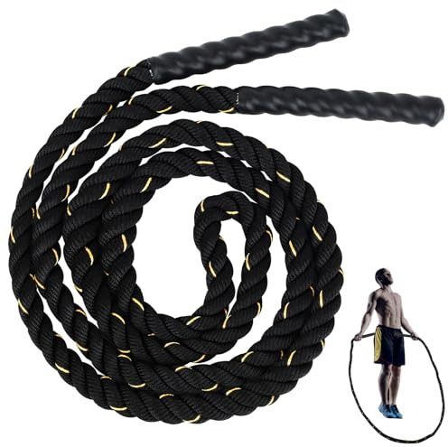 Comba de Saltar, 3 meter Comba Boxeo, Cuerda de Saltar con Peso para Adultos, para Ejercicios Pesados, Fitness, Boxeo, Equipo de Entrenamiento Para Mujeres y Hombres, Ejercicio En Casa