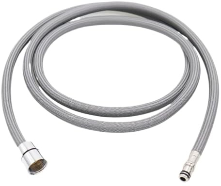 150/180/300 cm F1/2 M15*1 Ersatz Wasserhahn Schlauch Quick Connect Pull Out Nylon schlauch Dusche Küche Zubehör FüRs Badezimmer(Light Grey,180cm)