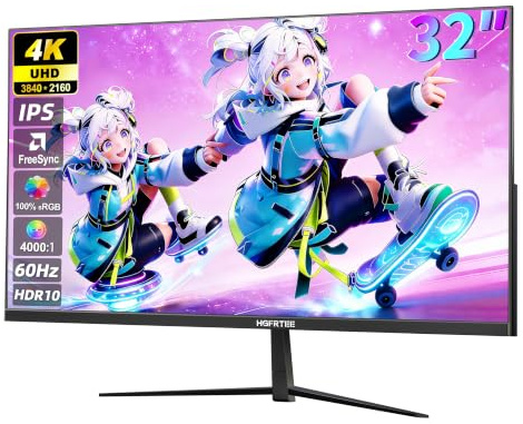 Monitor da gioco 4K UHD da 32 (3840 x 2160p), 60 Hz, pannello IPS RGB 100%, compatibile con 1 ms GTG, FreeSync. Immersione completa grazie ad alta risoluzione e oltre 1,07 miliardi di colori.