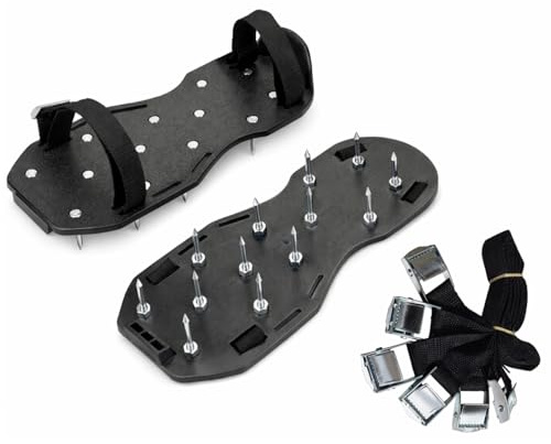 Nail Spiked Aeration Shoes 25mm with Metal Cam Buckles – Studded Spike Soles for Screed, Resin & Self-Levelling Flooring (H25)