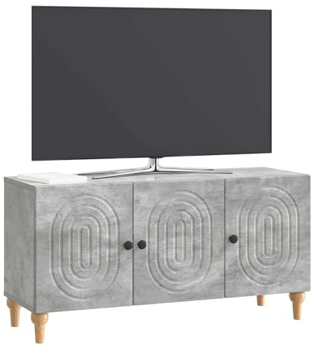 vidaXL TV-Schränk Betongrau 99 x 34,5 x 50 cm Holzwerkstoff, Moderner TV-Ständer, geräumiger Wohnzimmerschrank, praktische Medienkonsole, viel Stauraum