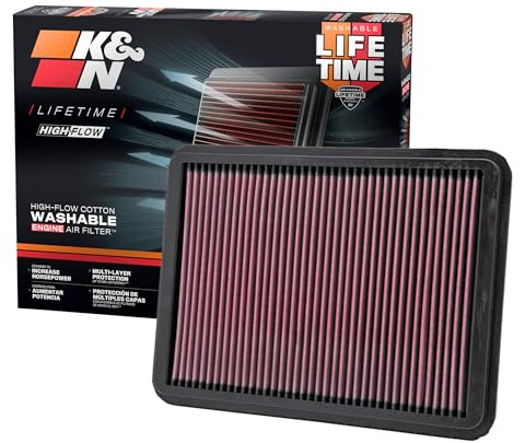 K&N Motorluftfilter: Erhöhen Sie Leistung und Zugkraft, waschbar, Premium, Ersatzluftfilter: kompatibel mit Toyota/Lexus V8 Truck und SUV 2000–2015 (4 Runner, Sequoia, Prado, Tundra, GX470), 33–2144