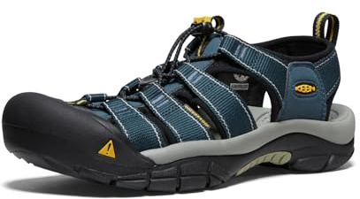 KEEN Men's Newport H2 Closed Toe Water Sandals, Navy/Medium Grey, 11 US