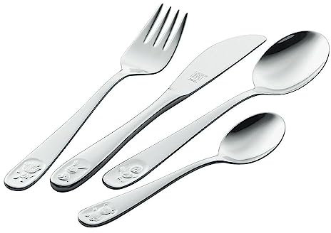 ZWILLING 07009-210-0 Kinderbesteck-Set Bino, Für Kinder ab 3 Jahren, 18/10 Edelstahl, 4-teilig, ohne Gravur, Edelstahl
