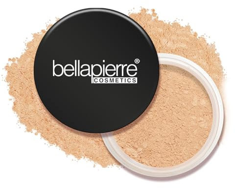 bellapierre Mineral Foundation SPF 15 – Lose Pudergrundierung | Veganes und tierversuchsfreies natürliches Make-up | Mattes Finish | Hypoallergen | Frei von Öl und Talk – 9 Gramm - Latte