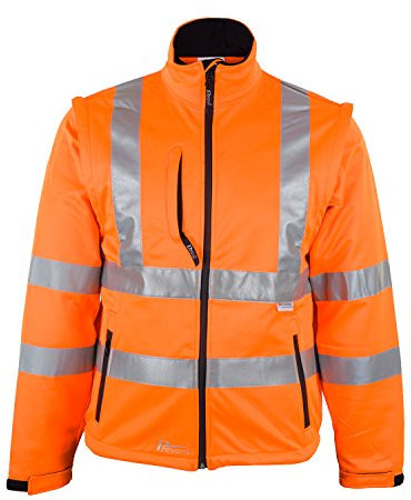 Prevent Warnschutz-Softshell-Jacken 8060O, leuchtorange, Gr. M