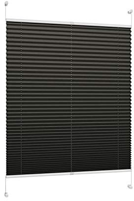 DécoProfi Plissee ohne Bohren Anthrazit 75cm x 220cm (max. Gesamthöhe Fensterflügel) I Verspannte Plissees nach Maß mit Klemmträger/Klemmfix I Blickdichte Innenrahmen-Plissees zum Klemmen