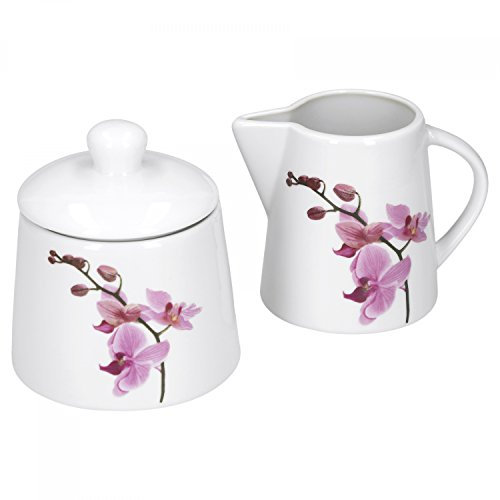 Van Well Kyoto Service à vaisselle Orchidée - Plusieurs sets disponibles 2 pièces. Ensemble sucrier + pot à lait.