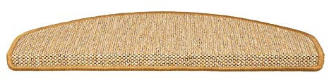 casa pura Stufenmatten Sabang | Sisaloptik | Qualitätsprodukt aus Deutschland | GUT Siegel | kombinierbar mit Läufer | Form und Anzahl wählbar (Natur halbrund, 15er Set)