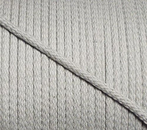 5 m Baumwollkordel 5 mm hell grau