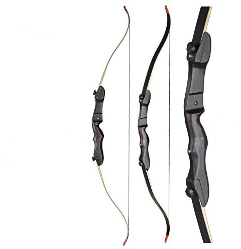 RAGIM Black LARP Recurvebogen Set, 68 Zoll, 18 bis 32 lbs | dreiteiliger Bogen für Rechtshänder, elegantes Schwarz, leicht, präzise und vielseitig für LARP