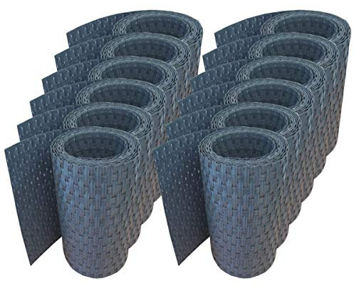 workingHOUSE Recinzione Giardino, Polyrattan, Frangivisto, Protezione per Gli Sguardi Indiscreti, Pannelli per Recinzioni 255 cm x 19 cm (12x Antracite)