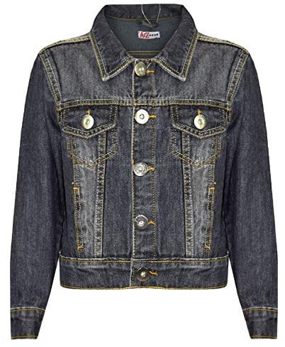 A2Z 4 Kids Boys Denim Jacket Classic Stylish Fashion Coat for Children Durable Cotton Jeans - Boys Denim Jacket J11 Black 9-10