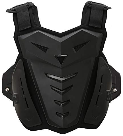 SunTime Motorrad Weste Brustschutz Racing Guard mit Rückenschutz für Motocross Riding Skating Roller Skifahren (Schwarz)