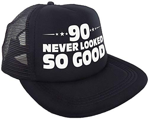 Sterling James Co. 90 Never Looked So Good Hat - Happy 90th Birthday Party Supplies, Ideas and Decorations - Funny Birthday Black