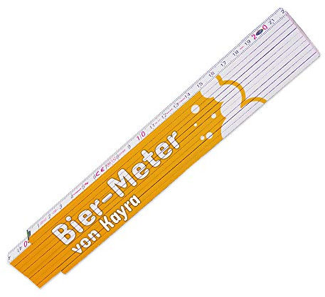 Lustiger Zollstock mit Namen Kayra und Motiv - Bier-Meter - für Männer | Glieder-Maßstab mit Namen bedruckt | Viele Namen zur Auswahl