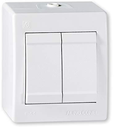 ALING-CONEL Aufputz Serienschalter (Wippschalter) 10AX/250V~ / IP 44 - Weiß