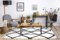 Teppich hochflor Berber Shaggy, Franse, marokkanischer Stil, für Zimmer, Wohnzimmer, Schlafzimmer, Cross Weiß/Schwarz 120x170 cm