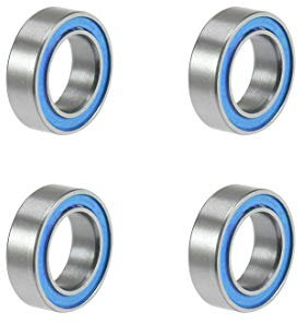 sourcing map 4 Stück Rillenkugellager Doppelt Abgedichtete MR106-2RS 6mm x 10mm x 3mm Blau Abdeckung Chromstahl P6 (ABEC3)