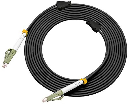 Jeirdus Cable de fibra óptica de puente de fibra óptica óptica de 200 metros LC a LC al aire libre dúplex blindado 50/125 OM2 multimodo 200 m LC-LC