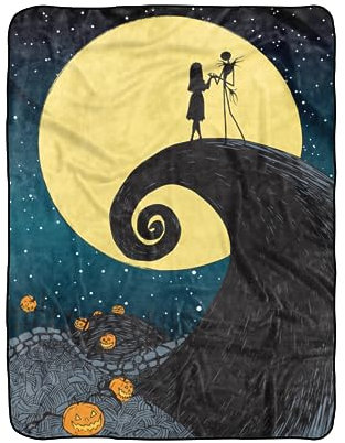 Northwest Nightmare Before Christmas Starry Night Übergroße Sherpa-Überwurfdecke, 152,4 x 203,2 cm