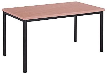 Schreibtisch u. Besprechungstisch mit schwarzem Tischgestell | Konferenztisch Bürotisch Computertisch Mehrzwecktisch Arbeitstisch PC-Tisch Homeoffice-Tisch (buche, 160 x 80 x 77,5 cm)