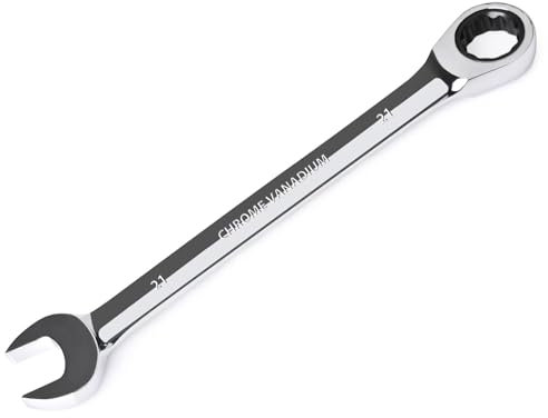 EGOFINE 21mm Ratcheting Combination Wrench Metric, Industrial Grade Gear Spanner with 12-Point Design, 72-Tooth Ratchet, Chrome Vanadium Steel