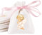 24 Stück Jutesäckchen mit Kordelzug Jutebeutel Weiß Leinensäckchen mit Schutzengel Motiv Geschenksäckchen 8x10cm Geschenkverpackung für Taufe Babyparty Hochzeit Kommunion Konfirmation usw.