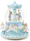 MS. WENNY Karussell Spieluhr Geschenk, blaues Karussell Pferd Schneekugel Frau Freundin Tochter Mutter Sohn Geburtstag Jahrestag Valentinstag Merry Go Round mit Lichtern Play You Are My Sunshine