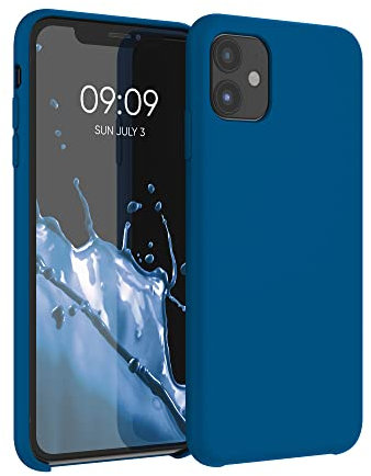 kwmobile Cover per Apple iPhone 11 Custodia - Back Case per Smartphone in Silicone TPU - Protezione Gommata - blue reef