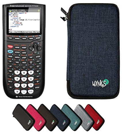 TEXAS INSTRUMENTS CALCUSO Sparpaket: TI 82 Advanced Python Edition + WYNGS Schutzasche blau + Erweiterte von CALCUSO