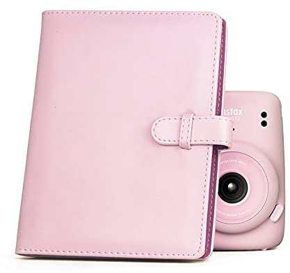 HIYQIN Fotoalbum mit 128 Taschen - Photo Album für Fujifilm Instax Mini 12/11/9/8 /90/25/40/ Mini EVO/Mini Link Drucker, Snap PIC-300, Kodak Mini 3 - Zoll - Film - Rosa