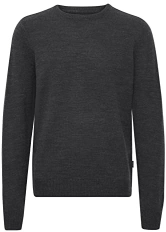 Blend 20714834 Herren Strickpullover Feinstrick Pullover mit Rundhalskragen Meliert, Größe:2XL, Farbe:Charcoal Mix (200278)