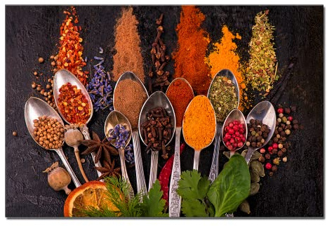 Toile murale encadrée pour cuisine, salle à manger, cuisine et restaurant - Décoration Murale - 30,5 x 40,6 cm - Multicolore