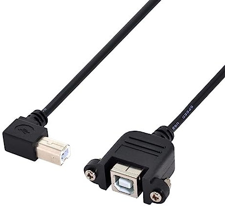 chenyang Câble d'extension USB 2.0 type B pour imprimante scanner disque dur avec vis pour montage sur panneau 50 cm coudé à 90 degrés