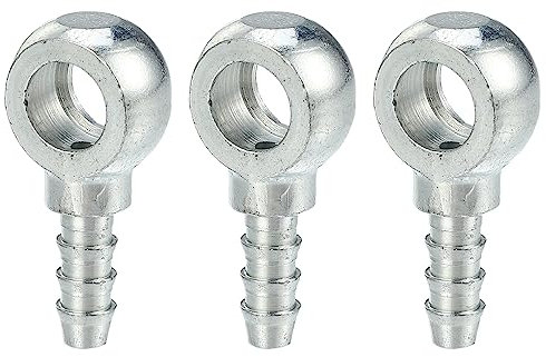 A ABSOPRO Raccord Universel pour Raccord Banjo Adaptateur de Ligne de Carburant pour Moto Voiture Ton Argenté - Lot de 3 Diamètre intérieur 8, diamètre extérieur 6 mm