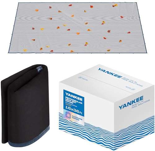 Yankee Pool-Laubkescher für 4,6 x 10,2 m rechteckigen Pool, robustes 0,4 cm Boden-Poolkescher, Schwimmbadnetz zum Schutz vor Blättern, Schmutz, Pool-Laubfänger, um Verstopfung zu verhindern, Poolnetze
