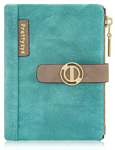REETEE Damen Geldbörse Klein und im Kurzformat Portmonee Damen PU Leder Portemonnaie mit Mehreren Fächern, Geldbeutel mit Zipper Münzfach Kleines Brieftasche (grün)