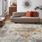 Kaspene Home - Maschinenwaschbarer, dünner Teppich für Esszimmer, Schlafzimmer und Wohnzimmer, orientalischer Vintage-Teppich, blau-rot, flecken- und wasserabweisend, rutschfest, tier- und