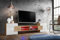 Komodee, Merano Bank TV Schrank, Wotan Wotan Weiss, LED RGB, Breite 230 cm x Höhe 52,5 cm x Tiefe 35 cm, für Wohnzimmer, Schlafzimmer