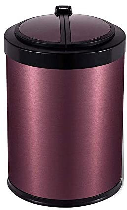 KHiry Poubelle 9L Poubelle Automatique Poubelle avec Couvercle Papillon sans Mouvement Tactile pour Cuisine Salle de Bain Chambre/Or (Or Rose)