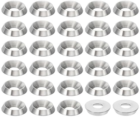 PATIKIL M5 Finish Countersunk Washer, 30pcs 14mm Dia. 3mm Tall Solid 304 Stainless Steel CNC Finish Cup Washer Screw Head Gasket for Industrial Construction